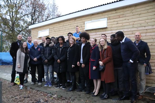 Kinetic volunteers build new changing rooms at Croydon FC