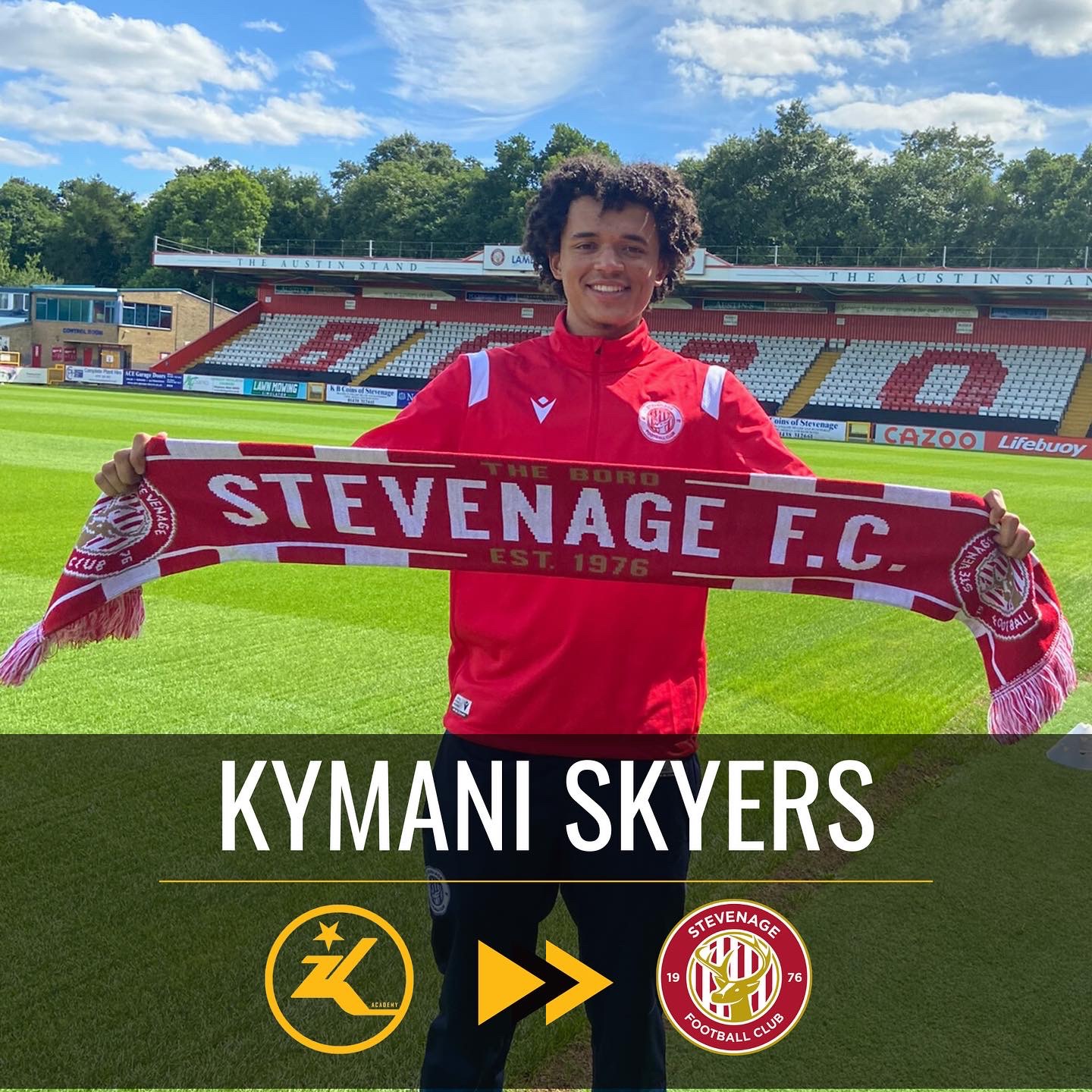 Kymani Skyers signs for Stevenage FC