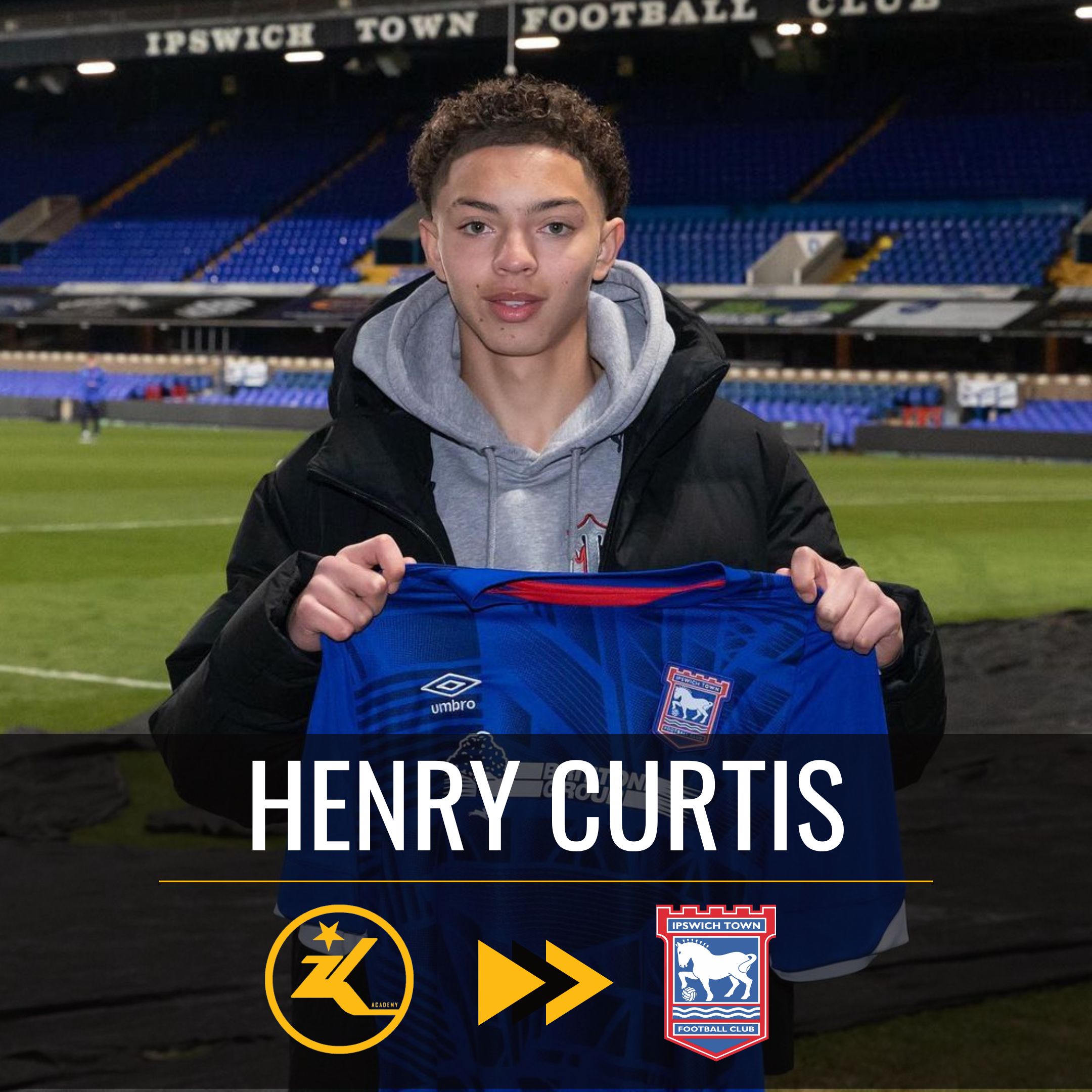 Henry Curtis signs for Ipswich Town FC