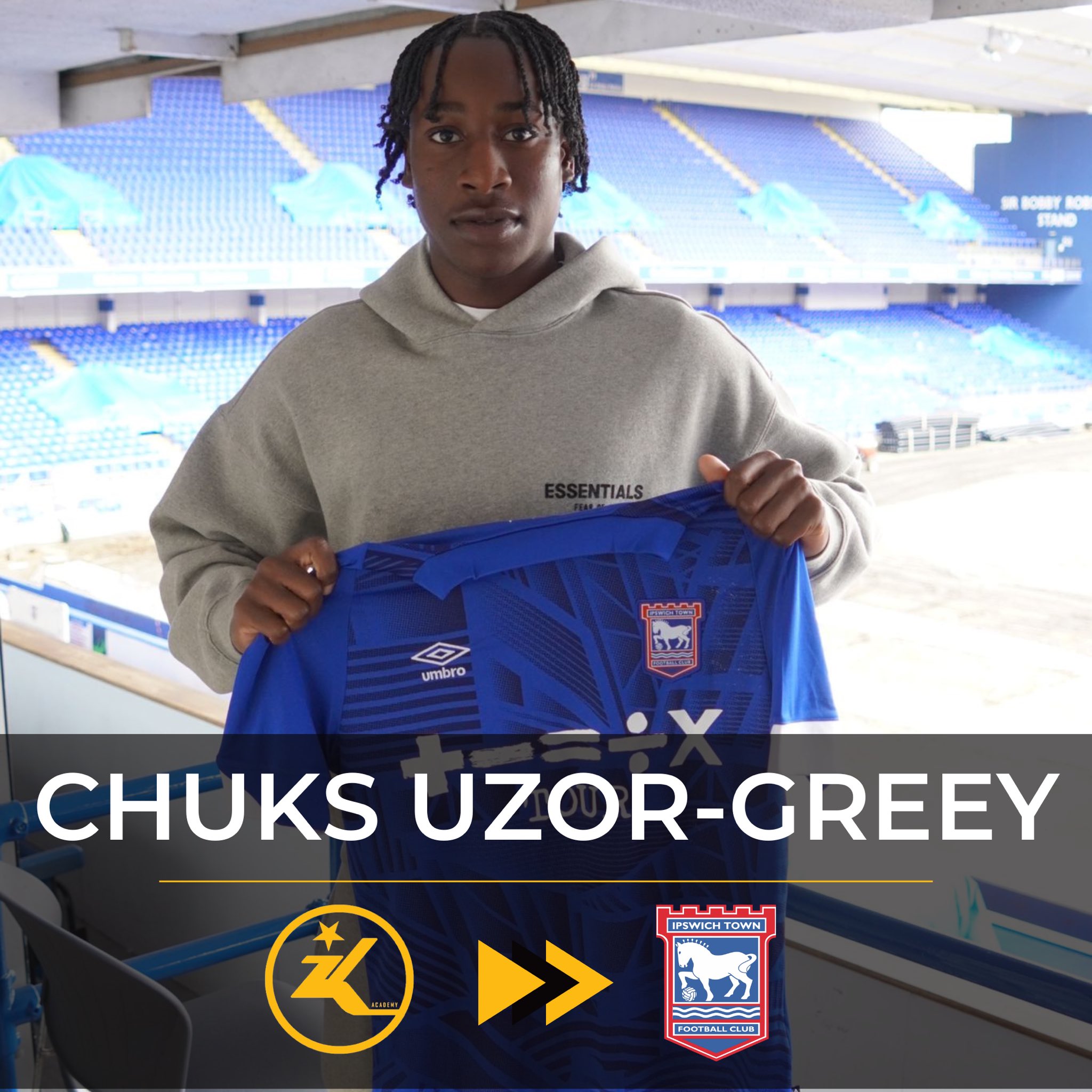 Chuks Uzor-Greey signs for Ipswich Town FC