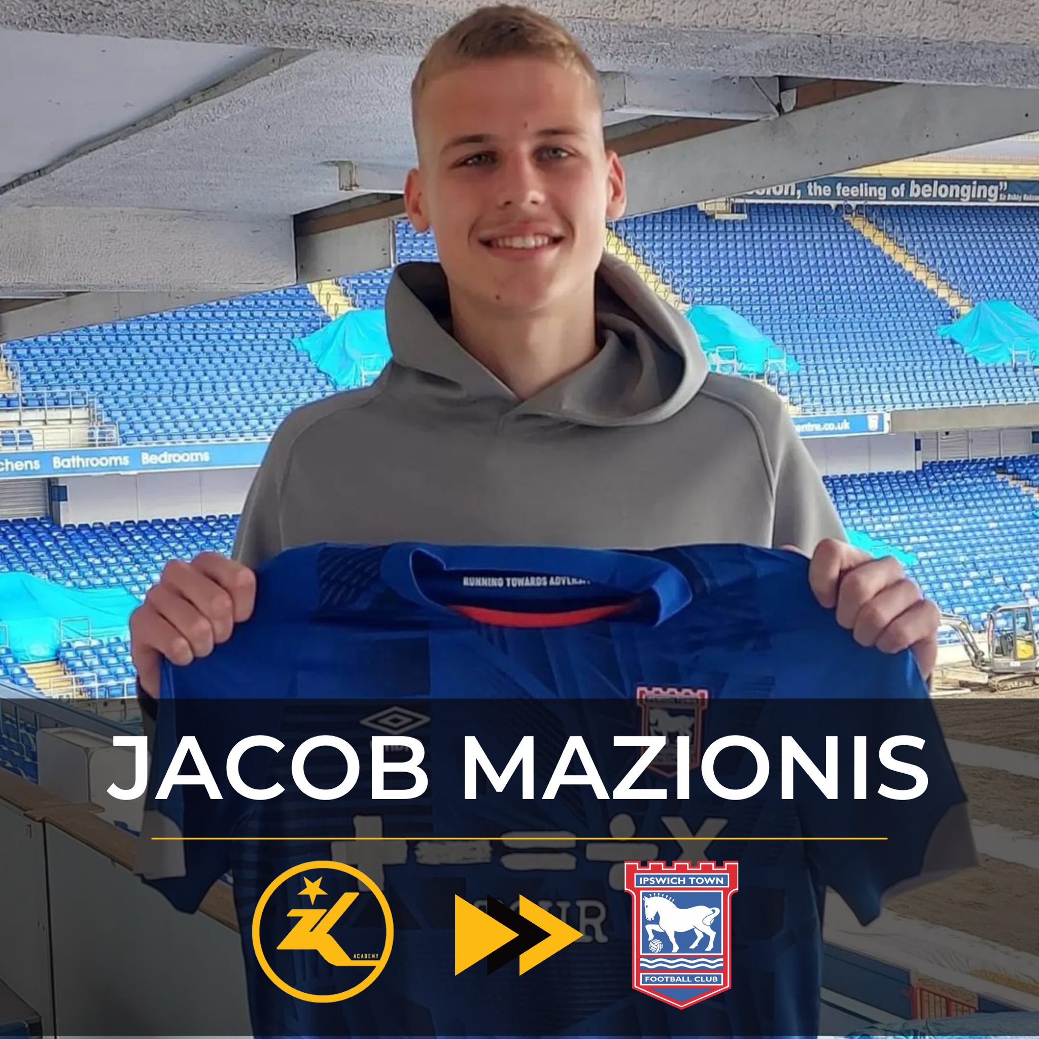 Jacob Mazionis signs for Ipswich Town FC